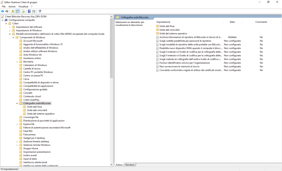 GPO Save BitLocker key in Active Directory Computer Masters